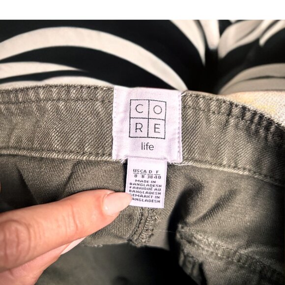 Core Life Womens High Rise Cotton Zip Fly Jean Pants Olive Green Size 8 - Picture 3 of 3
